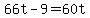 +66t+-+9+=+60t+