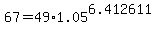 +67+=+49%2A1.05%5E6.412611+