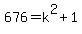 +676+=+k%5E2+%2B+1+