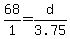+68%2F1+=+d%2F3.75+