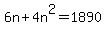 +6n+%2B+4n%5E2=+1890