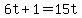 +6t+%2B+1+=+15t+