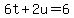 +6t+%2B+2u+=+6+