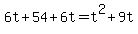 +6t+%2B+54+%2B+6t+=+t%5E2+%2B+9t+