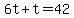 +6t+%2B+t+=+42+