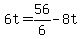 +6t+=+56%2F6+-+8t+