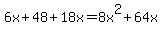 +6x%2B48%2B18x+=+8x%5E2%2B64x+