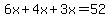+6x+%2B+4x+%2B+3x+=+52+