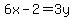 +6x+-+2+=+3y+