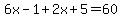 +6x-1%2B2x%2B5=+60+