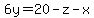 +6y=20-z-x+