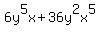 +6y%5E5x%2B36y%5E2x%5E5+