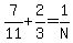 +7%2F11%2B2%2F3=1%2FN+