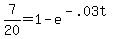 +7%2F20+=+1+-+e%5E%28-.03t%29+