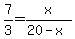 +7%2F3+=+x%2F%2820-x%29