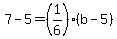 +7+-+5+=+%281%2F6%29%2A%28+b+-+5+%29+