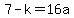 +7-k+=+16a+