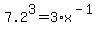 +7.2%5E3+=+3%2Ax%5E%28-1%29+