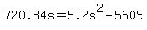 +720.84s+=+5.2s%5E2+-+5609+