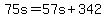 +75s+=+57s+%2B+342+
