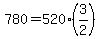 +780+=+520%2A%283%2F2%29+
