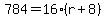 +784=16%28r%2B8%29