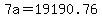 +7a+=+19190.76+
