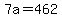 +7a+=+462+