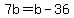 +7b+=+b+-+36+