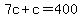 +7c+%2B+c+=+400+