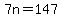 +7n+=+147+