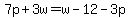 +7p%2B3w=w-12-3p+