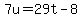 +7u+=+29t+-+8+
