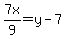+7x%2F9=y-7