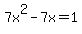 +7x%5E2+-+7x+=+1+