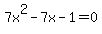 +7x%5E2+-+7x+-++1+=+0+