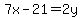 +7x+-+21+=+2y