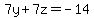 +7y+%2B+7z++=+-14