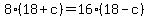 +8%2A%28+18+%2B+c+%29+=+16%2A%28+18+-+c+%29+