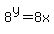 +8%5Ey+=+8x+