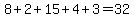 +8+%2B+2+%2B+15+%2B+4+%2B+3+=+32+