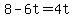 +8+-+6t+=+4t+