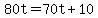 +80t+=+70t+%2B+10+