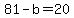 +81+-+b+=+20+