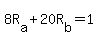 +8R%5Ba%5D+%2B+20R%5Bb%5D+=+1+