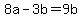 +8a+-+3b+=+9b+