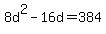 +8d%5E2+-+16d+=+384+
