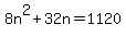 +8n%5E2+%2B+32n+=+1120+
