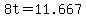+8t+=+11.667+
