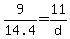 +9%2F14.4+=+11%2Fd+